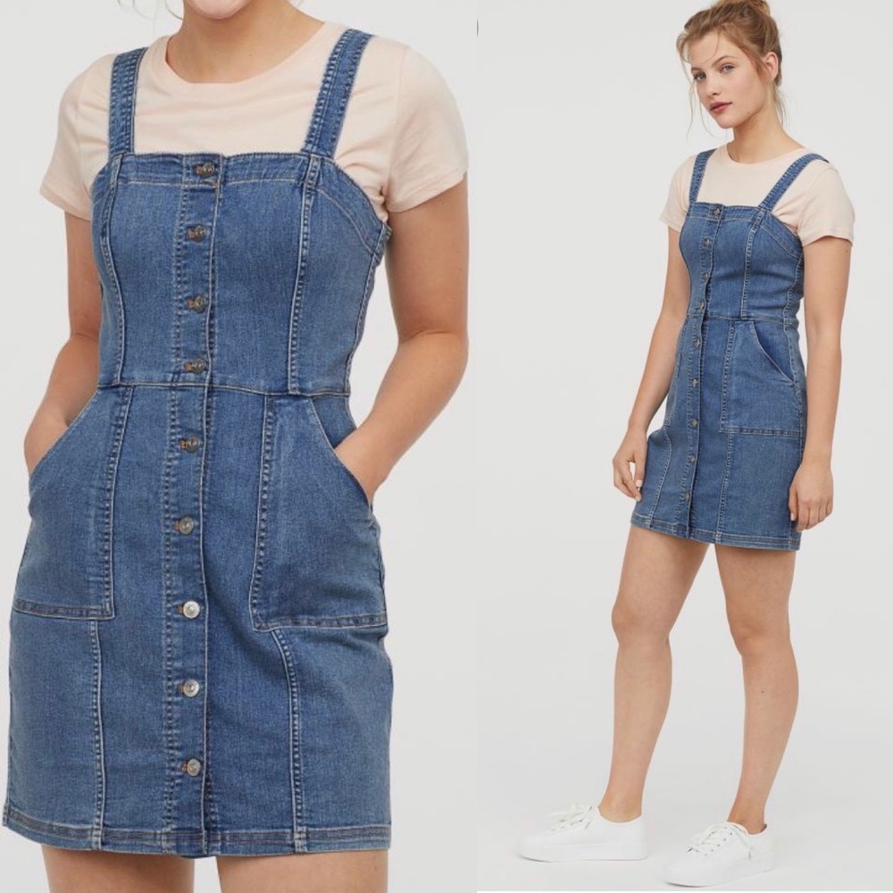 H&M Divided Denim Jumper Dress - Picture 2 of 8